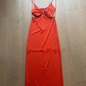 Alice + Olivia Strapless Orange Dress